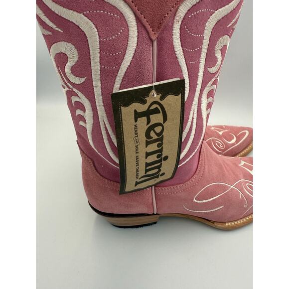 Ferrini Women's Belle Western Boots - Snip Toe Pink 10 - Picture 3 of 6
